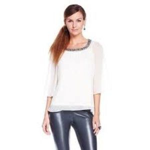 Giuliani rancic silk jeweled peasant top small